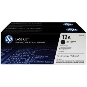   Q2612AD Lézertoner LaserJet 1010, 1015, 1018 nyomtatókhoz, HP 12A, fekete, 2*2k (TOHP2612D)