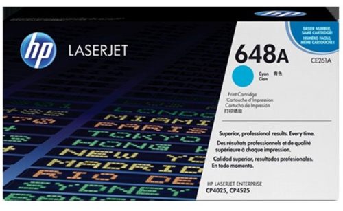 CE261A Lézertoner ColorLaserJet CP4525 nyomtatóhoz, HP 648A, cián, 11k (TOHPCE261A)