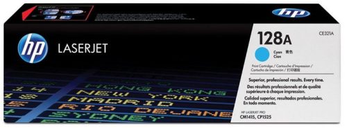 CE321A Lézertoner Color LaserJet Pro CM1415, CP1525N nyomtatókhoz, HP 128A, cián, 1,3k (TOHPCE321A)