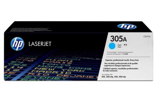 CE411A Lézertoner LaserJet Pro 300 MFP M375 nyomtatóhoz, HP 305A, cián, 2,6k (TOHPCE411A)