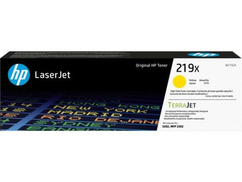 W2192X Lézertoner LaserJet Pro 3202 nyomtatóhoz, HP219X, sárga, 2,5k (TOHPW2192X)