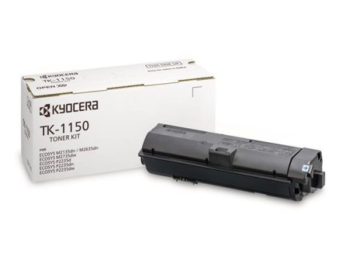 TK1150 Lézertoner P2235dw, M2135dn nyomtatókhoz, KYOCERA, fekete, 3k (TOKYT1150B)