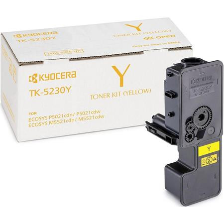 TK5230 Lézertoner M5521CDN, 5521CDW, P5021CDN, 5021CDW nyomtatókhoz, KYOCERA, sárga, 2,2k (TOKYT5230Y)