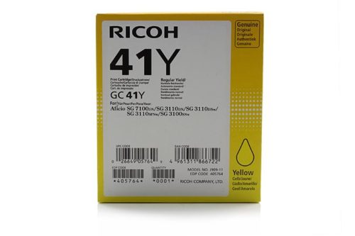 405764 Gélpatron SG 3100SNw, SG 7100DN nyomtatókhoz, RICOH Type GC41Y, sárga, 2,2k (TORGC41Y)