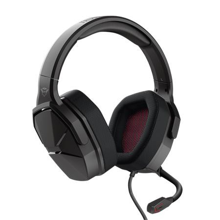 Fejhallgató, mikrofonnal, gaming, TRUST GXT4371 Ward, fekete (TR23799)