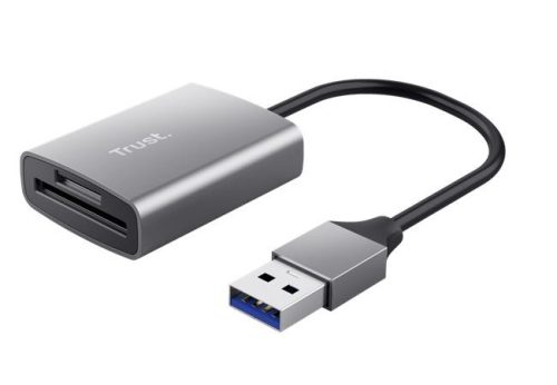 Kártyaolvasó, SD + MicroSD kártyához, USB 3.2 gen1, TRUST Dalyx, ezüst (TR24135)