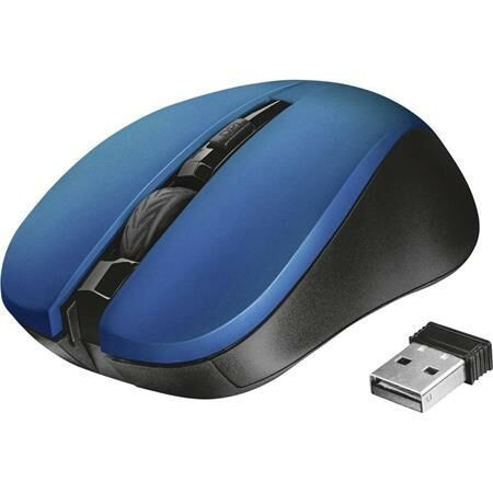 Egér, vezeték nélküli, optikai, USB, TRUST Mydo, kék (TRE21870)