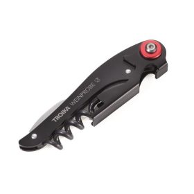   Bornyitó szett, kés, vákuumozó dugó, TROIKA, fekete-piros (TROWST01BK)