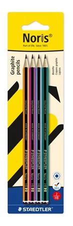 Grafitceruza készlet, HB, hatszögletű, STAEDTLER Noris&reg; 120 colour edition, 4 darab (TS120SBK4)