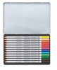 Akvarell ceruza készlet, hatszögletű, fém doboz, STAEDTLER Karat® aquarell 125, 12 különböző szín (TS125M12)