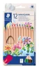 Színes ceruza készlet, háromszögletű, vastag, STAEDTLER Noris® natural jumbo 1280N, 12 szín (TS1280NC12)