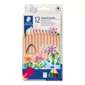  Színes ceruza készlet, háromszögletű, vastag, STAEDTLER Noris® natural jumbo 1280N, 12 szín (TS1280NC12)