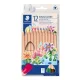 Színes ceruza készlet, háromszögletű, vastag, STAEDTLER Noris® natural jumbo 1280N, 12 szín (TS1280NC12)
