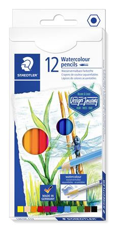 Akvarell ceruza készlet, hatszögletű, STAEDTLER® 146 10C, 12 különböző szín (TS14610CC12)