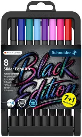 Golyóstoll készlet, 0,7 mm, kupakos, SCHNEIDER Slider Edge XB, vegyes színek (TS152292)