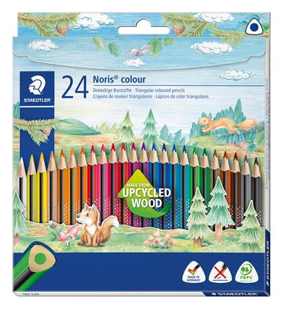 Színes ceruza készlet, háromszögletű, STAEDTLER Noris Colour 187, 24 különböző szín (TS187C24)