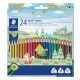 Színes ceruza készlet, háromszögletű, STAEDTLER Noris Colour 187, 24 különböző szín (TS187C24)