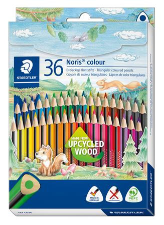 Színes ceruza készlet, háromszögletű, STAEDTLER Noris Colour 187, 36 különböző szín (TS187CD36)
