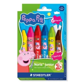  Zsírkréta, hatszögletű, jumbo, STAEDTLER „Noris&reg; junior 224”, Peppa malac, 6 szín (TS224C6L1)