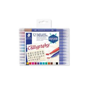   Kalligrafikus marker készlet, 2,0/3,5 mm, kétvégű, STAEDTLER 3005, 12 szín (TS3005TB12)