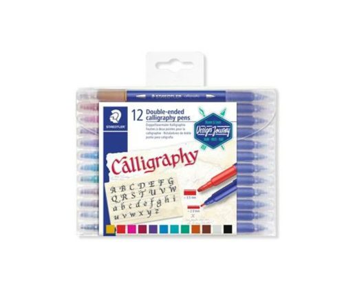Kalligrafikus marker készlet, 2,0/3,5 mm, kétvégű, STAEDTLER 3005, 12 szín (TS3005TB12)