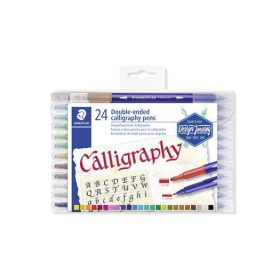   Kalligrafikus marker készlet, 2,0/3,5 mm, kétvégű, STAEDTLER 3005, 24 szín (TS3005TB24)