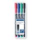 Alkoholos marker készlet, OHP, 1 mm, STAEDTLER Lumocolor® 317 M, 4 különböző szín (TS317WP4)