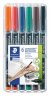 Alkoholos marker készlet, OHP, 1 mm, STAEDTLER Lumocolor® 317 M, 6 különböző szín (TS317WP6)