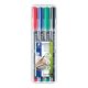 Alkoholos marker készlet, OHP, 0,6 mm, STAEDTLER Lumocolor® 318 F, 4 különböző szín (TS318WP4)