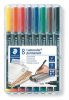 Alkoholos marker készlet, OHP, 0,6 mm, STAEDTLER Lumocolor® 318 F, 8 különböző szín (TS318WP8)