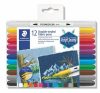 Textilfilc, kétvégű, STAEDTLER® 3190, 12 különböző szín (TS3190TB12)