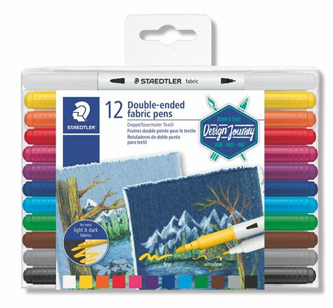 Textilfilc, kétvégű, STAEDTLER® 3190, 12 különböző szín (TS3190TB12)
