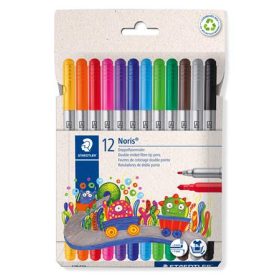   Filctoll készlet, 1-3 mm, kétvégű, kimosható, STAEDTLER Noris® 320, 12 különböző szín (TS320C12)