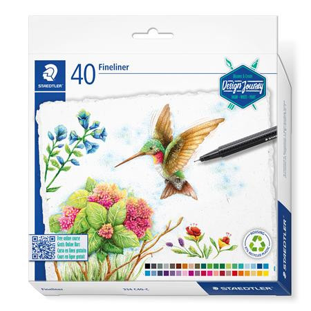 Tűfilc készlet, 0,3 mm, STAEDTLER Triplus 334 Design Journey, 40 különböző szín (TS334C40C)