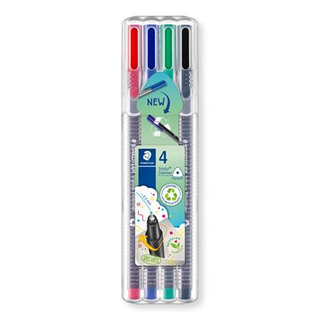 Tűfilc készlet, 0,3 mm, STAEDTLER Triplus 334, 4 különböző szín (TS334SB4)