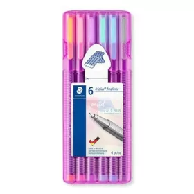   Tűfilc készlet, 0,3 mm, STAEDTLER Triplus&reg; 334, 6 különböző pasztell szín (TS334SB6PA)