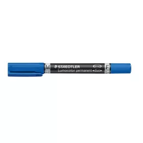   Alkoholos marker, 0,6/1,5 mm, kúpos, kétvégű, STAEDTLER Lumocolor&reg; duo 348, kék (TS3483)