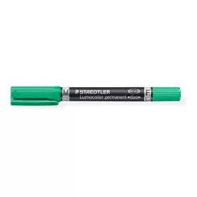   Alkoholos marker, 0,6/1,5 mm, kúpos, kétvégű, STAEDTLER Lumocolor&reg; duo 348, zöld (TS3485)