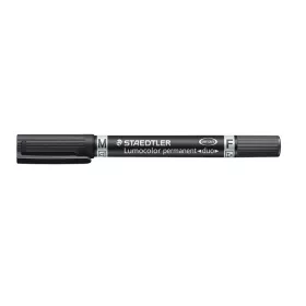   Alkoholos marker, 0,6/1,5 mm, kúpos, kétvégű, STAEDTLER Lumocolor&reg; duo 348, fekete (TS3489)