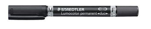 Alkoholos marker, 0,6/1,5 mm, kúpos, kétvégű, STAEDTLER Lumocolor® duo 348, fekete (TS3489)