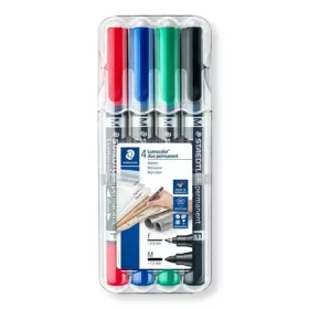   Alkoholos marker készlet, 0,6/1,5 mm, kúpos, kétvégű, STAEDTLER Lumocolor&reg; duo 348, 4 különböző szín (TS348WP4)