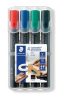 Alkoholos marker készlet, 2-5 mm, vágott, STAEDTLER Lumocolor® 350, 4 különböző szín (TS350WP4)