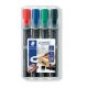 Alkoholos marker készlet, 2-5 mm, vágott, STAEDTLER Lumocolor® 350, 4 különböző szín (TS350WP4)