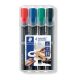Alkoholos marker készlet, 2-5 mm, vágott, STAEDTLER Lumocolor® 350, 4 különböző szín (TS350WP4)