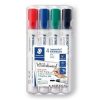 Táblamarker készlet, 2 mm, kúpos, STAEDTLER Lumocolor® 351, 4 különböző szín (TS351WP4)