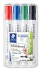 Táblamarker készlet, 2 mm, kúpos, STAEDTLER Lumocolor® 351, 4 különböző szín (TS351WP4)