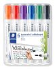 Táblamarker készlet, 2 mm, kúpos, STAEDTLER Lumocolor® 351, 6 különböző szín (TS351WP61)