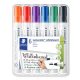 Táblamarker készlet, 2 mm, kúpos, STAEDTLER Lumocolor® 351, 6 különböző szín (TS351WP61)