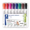 Táblamarker készlet, 2 mm, kúpos, STAEDTLER Lumocolor&reg; 351, 8 különböző szín (TS351WP8)