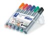 Flipchart marker készlet, 2-5 mm, vágott, STAEDTLER Lumocolor 356 B, 6 különböző szín (TS356BWP6)